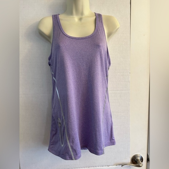 Reebok athletic light purple racer back tank with reflective accents. Sz-S. J10 - Picture 1 of 9